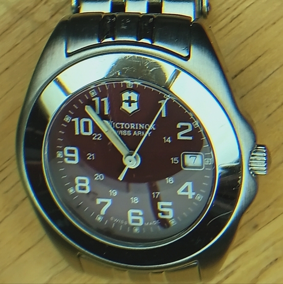 Victorinox Swiss Army Red and Silver Watch Three-hand Movement, Date - Picture 2 of 12